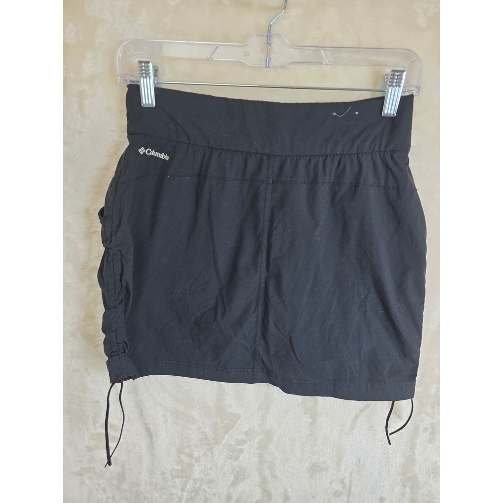 Columbia Womens Black Active Hiking Skort Small Drawstring Side Pockets Athletic